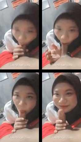 Kakak jilbab sepongin kontol adik crot dimulut