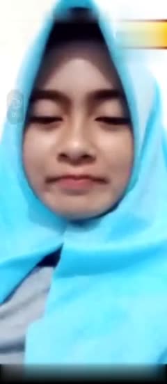 abg hijab biru vc malu malu